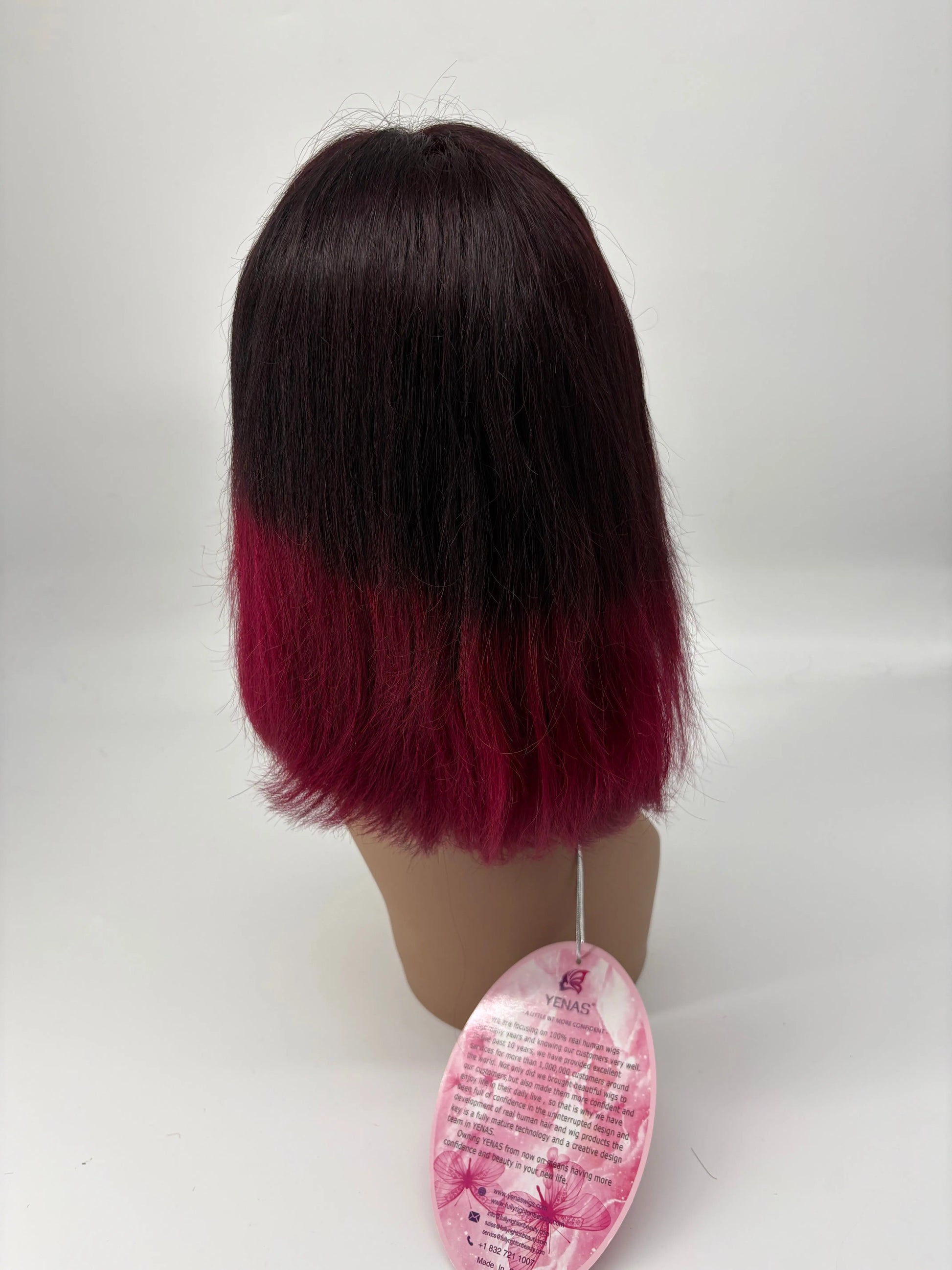 Ombre Lace Front Bob Wig – T1B/Burgundy – 10” KIWI HAIR BEAUTY