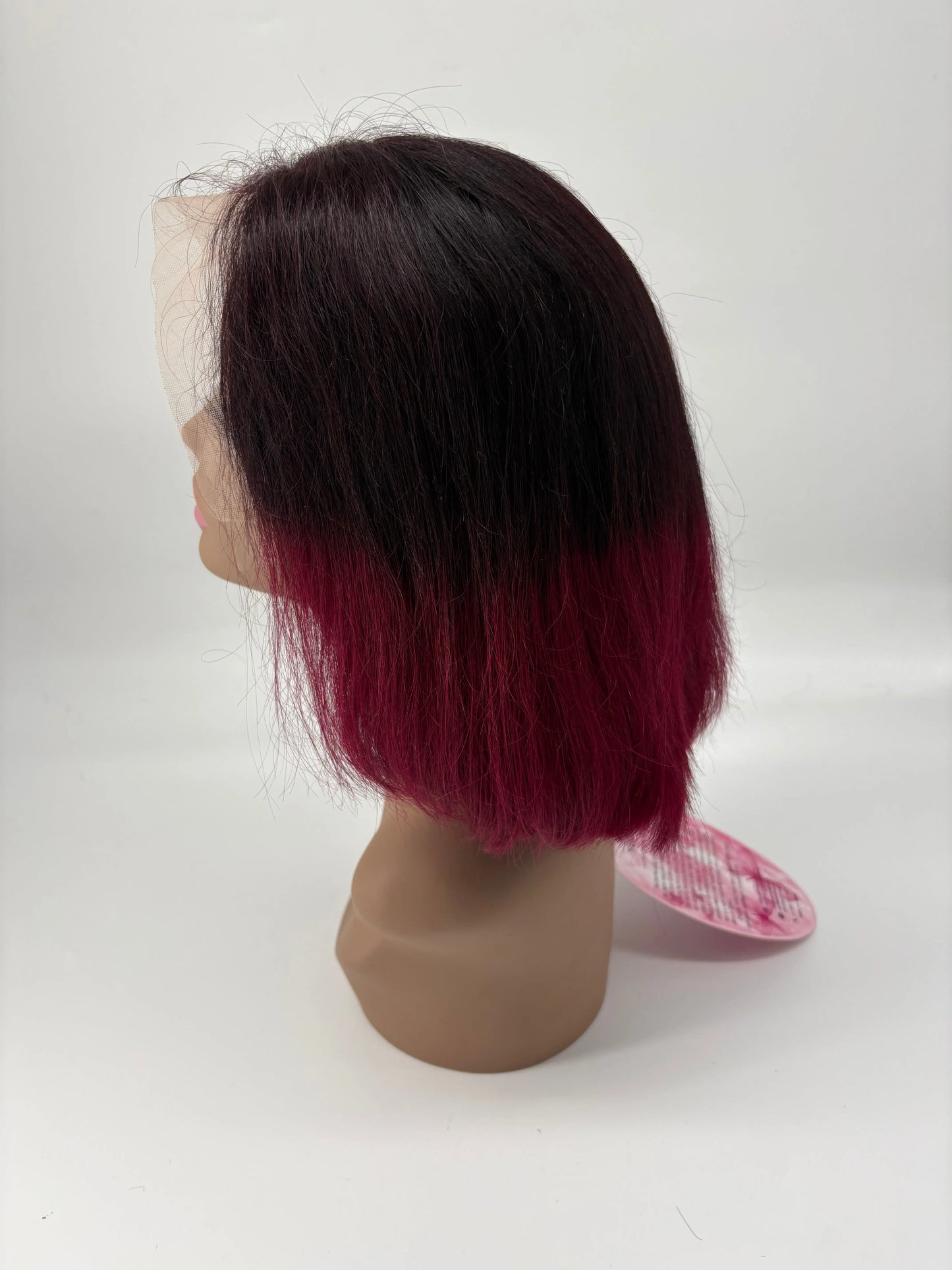 Ombre Lace Front Bob Wig – T1B/Burgundy – 10” KIWI HAIR BEAUTY