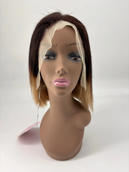 Ombre Lace Front Bob Wig – T1B/27 Natural Black & Honey Blonde – 10” KIWI HAIR BEAUTY