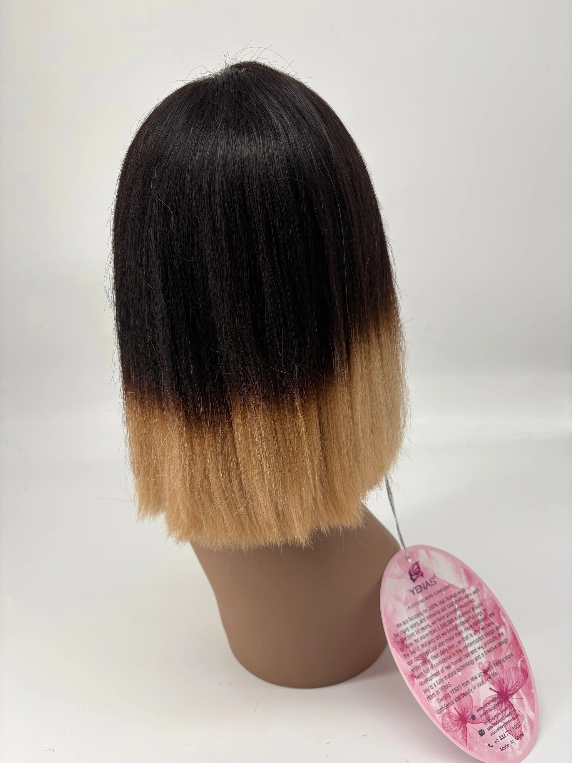 Ombre Lace Front Bob Wig – T1B/27 Natural Black & Honey Blonde – 10” KIWI HAIR BEAUTY