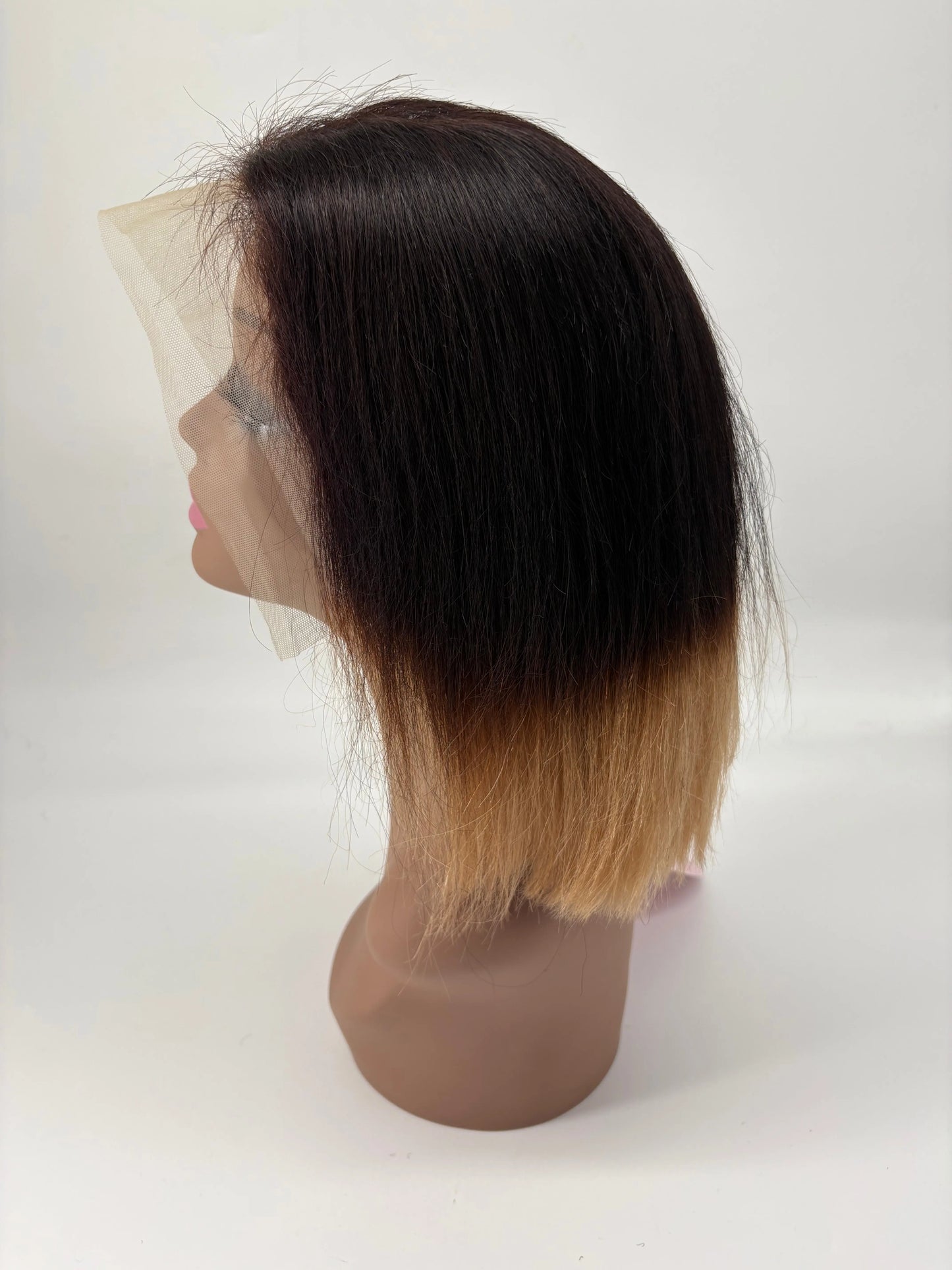 Ombre Lace Front Bob Wig – T1B/27 Natural Black & Honey Blonde – 10” KIWI HAIR BEAUTY