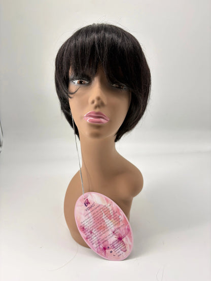 Easy-Go™ 8" Side-Swept Pixie Human Hair Wig – Wear & Go KIWI HAIR BEAUTY