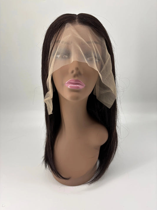 Pearly – 18" Straight Human Hair Wig – 1B KIWI HAIR BEAUTY