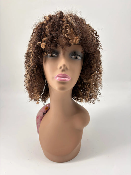 Easy-Go™ Short Jerry Curly Human Hair Wig – C4/27 KIWI HAIR BEAUTY