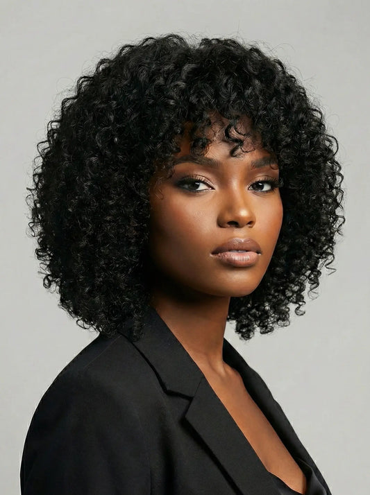 Easy-Go Curly Bob Wig with Bangs KIWI HAIR BEAUTY