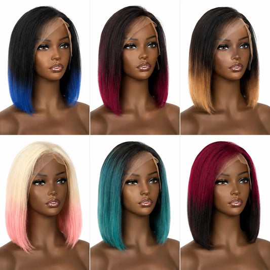 Ombre Lace Front Bob Wig (6 Colors) – 10” KIWI HAIR BEAUTY