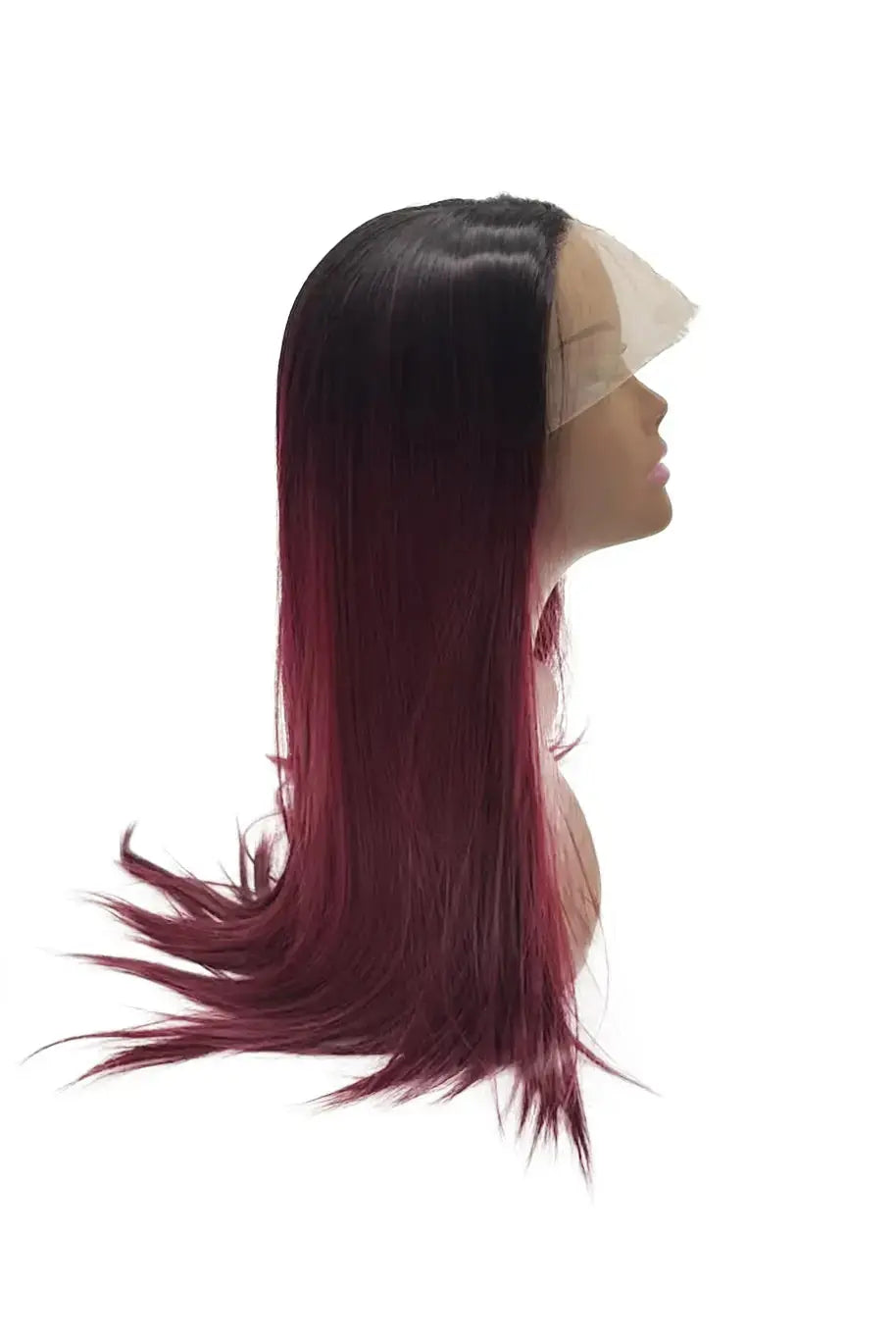 24” T1B/Red Synthetic Lace Frontal Wig KIWI HAIR BEAUTY