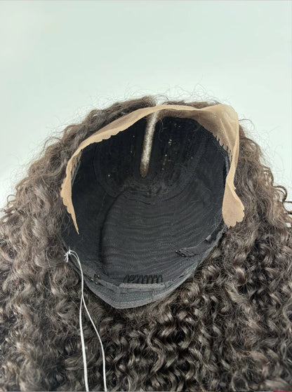 Shoulder-Length Jerry Curly Lace Wig – Natural Curly Human Hair Look KIWI HAIR BEAUTY