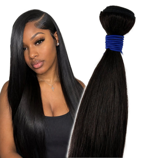 KIWI® Natural Black (#1B) Straight Human Hair Bundles for Sew-In | Season Blue KIWI HAIR BEAUTY