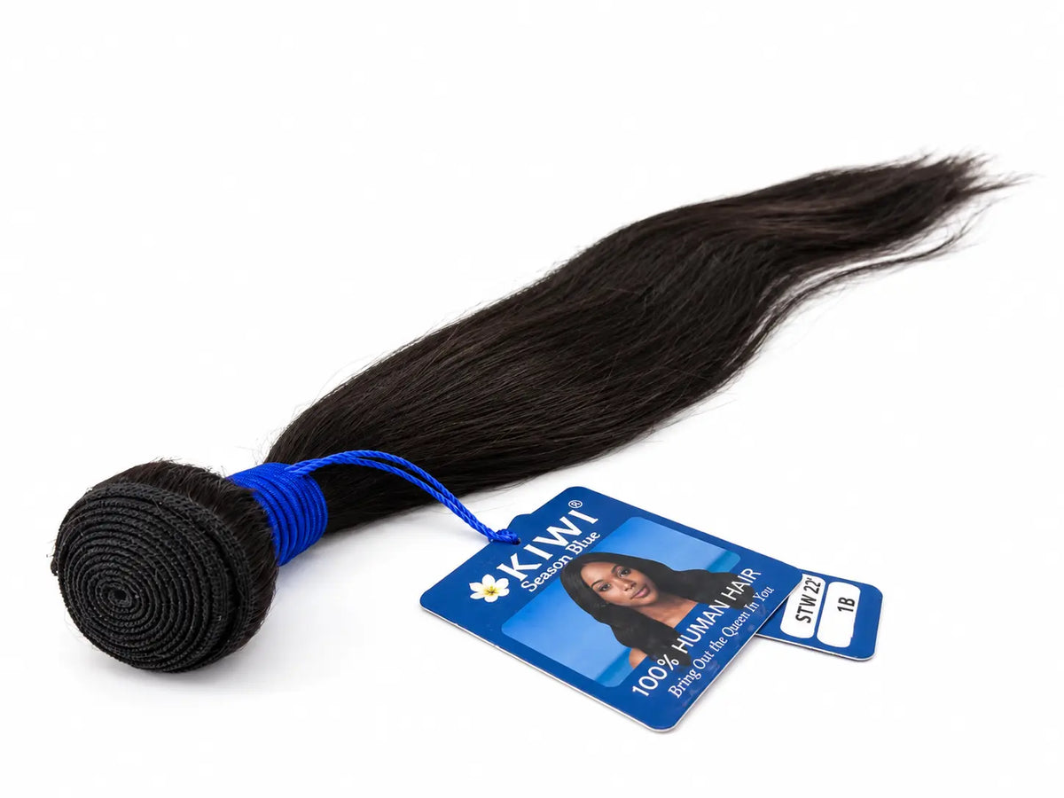 KIWI® Natural Black (#1B) Straight Human Hair Bundles for Sew-In | Season Blue KIWI HAIR BEAUTY