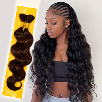 KIWI® Body Wave Bulk Human Hair for Braiding – Natural Boho Waves KIWI HAIR BEAUTY