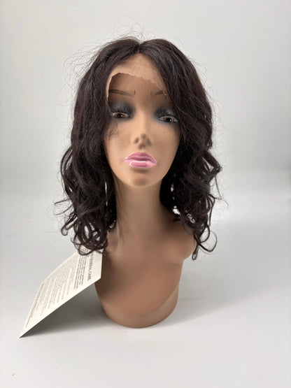 Cindy – Natural Black Wavy Human Hair Lace Front Wig KIWI HAIR BEAUTY