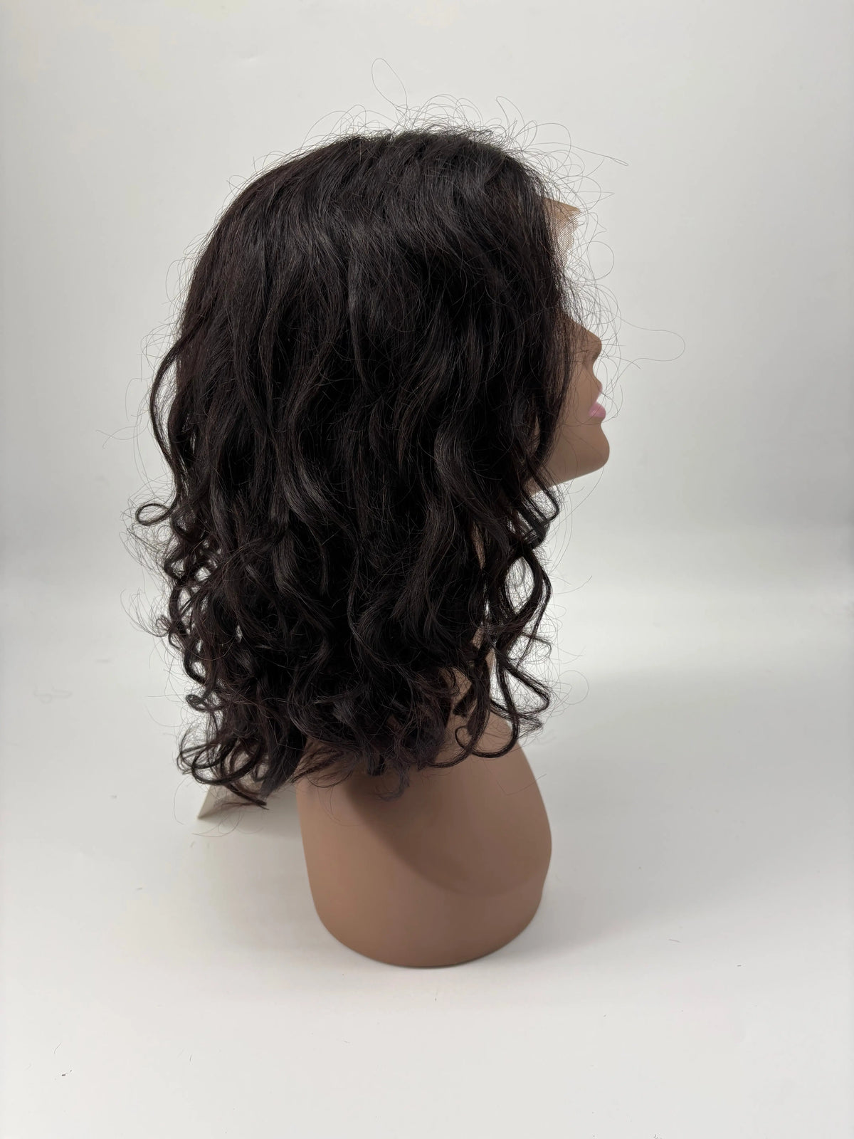 Cindy – Natural Black Wavy Human Hair Lace Front Wig KIWI HAIR BEAUTY