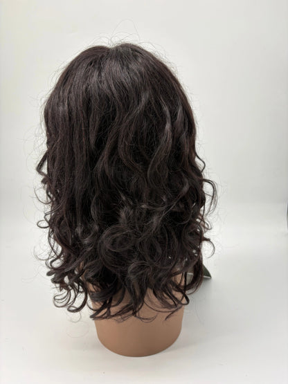 Cindy – Natural Black Wavy Human Hair Lace Front Wig KIWI HAIR BEAUTY
