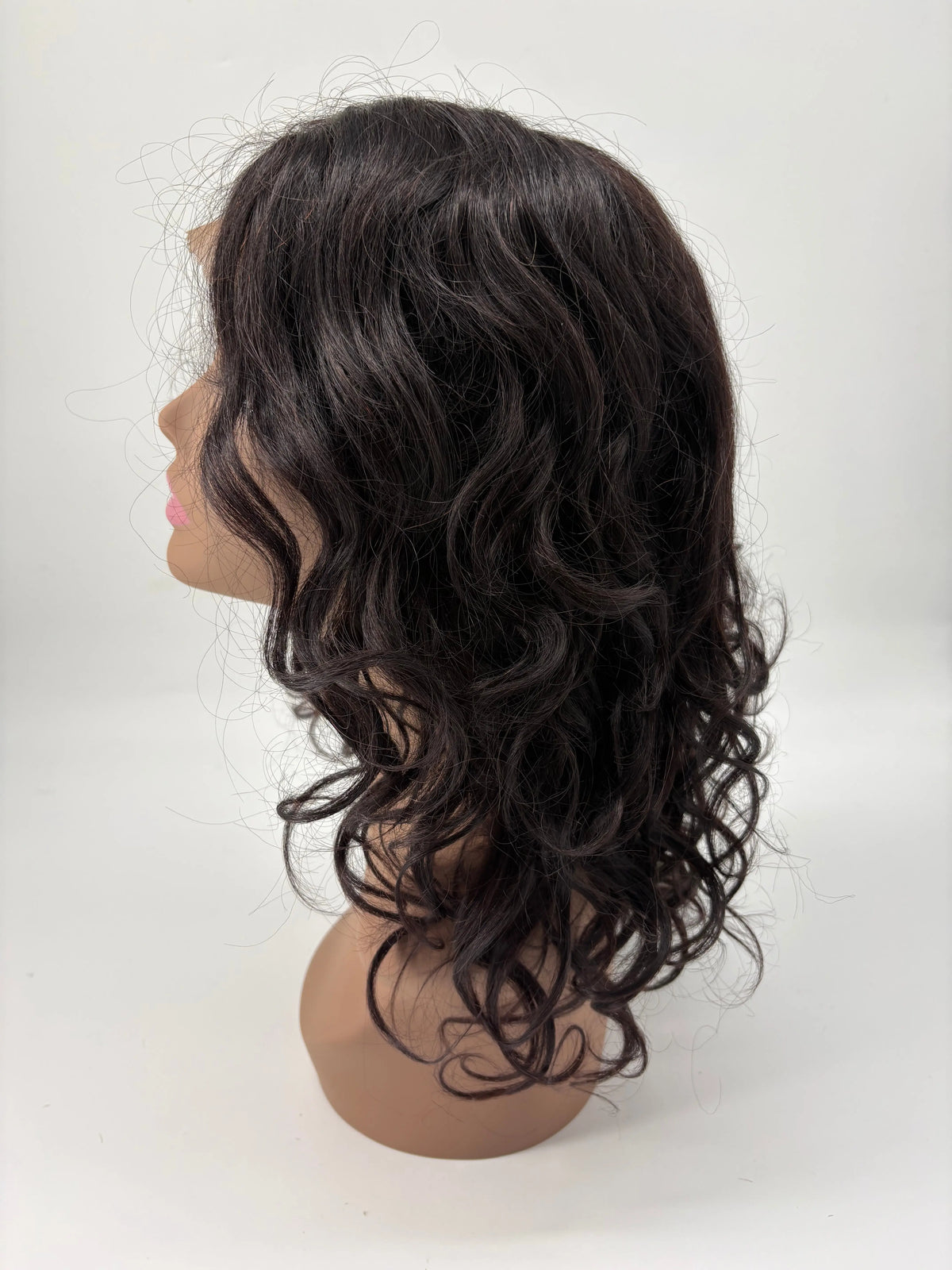 Cindy – Natural Black Wavy Human Hair Lace Front Wig KIWI HAIR BEAUTY