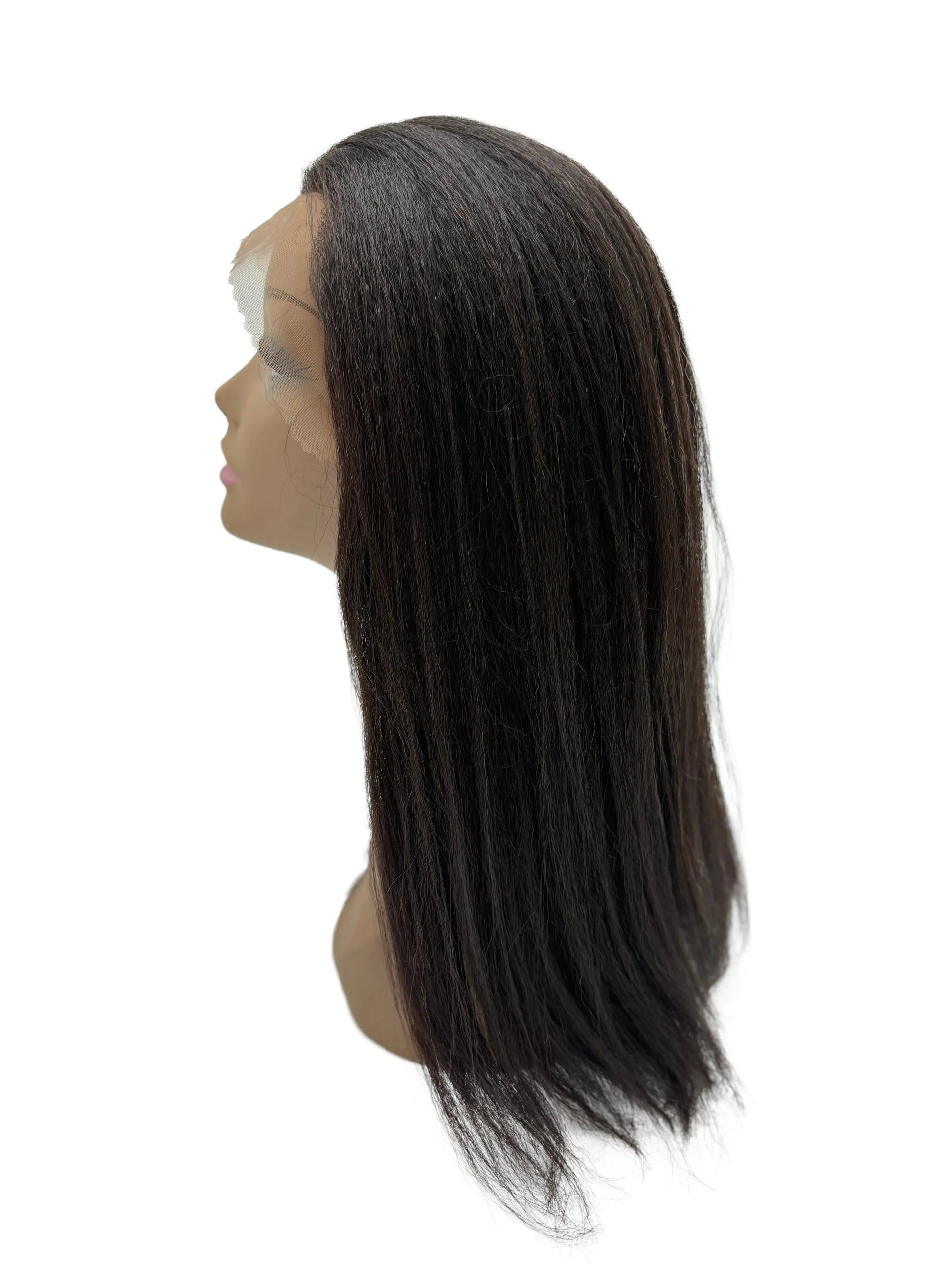 Cleopatra 20” Kinky Straight Lace Front Wig – Natural Yaki Texture | Human Hair KIWI HAIR BEAUTY