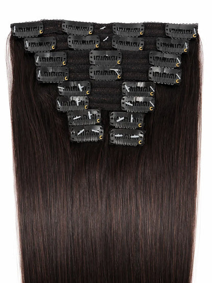 LADYSTAR® 10 Pcs Clip-In Hair Extensions | Human Hair Extensions for Length & Volume LADYSTAR