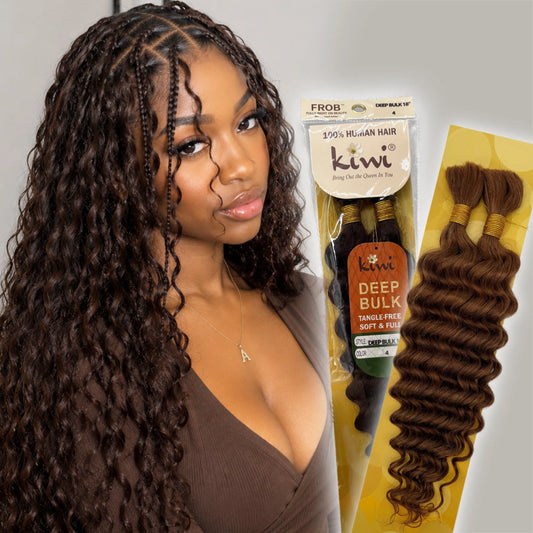 KIWI® Deep Wave Bulk Human Hair for Braiding – Natural Boho Curls