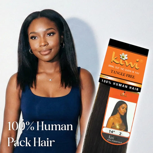 KIWI Yaki Straight – 100% Human Pack Hair Yaki Straight (8’’–20’’)