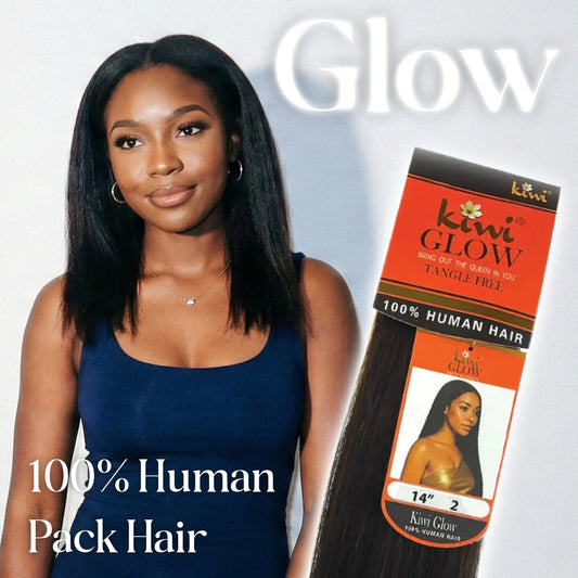 KIWI GLOW – 100% Human Pack Hair Yaki Straight (8’’–20’’) KIWI
