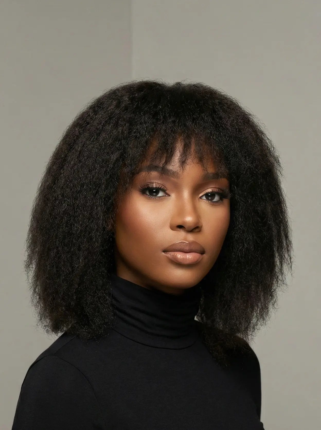 Easy-Go Kinky Straight Wig with Bangs KIWI HAIR BEAUTY