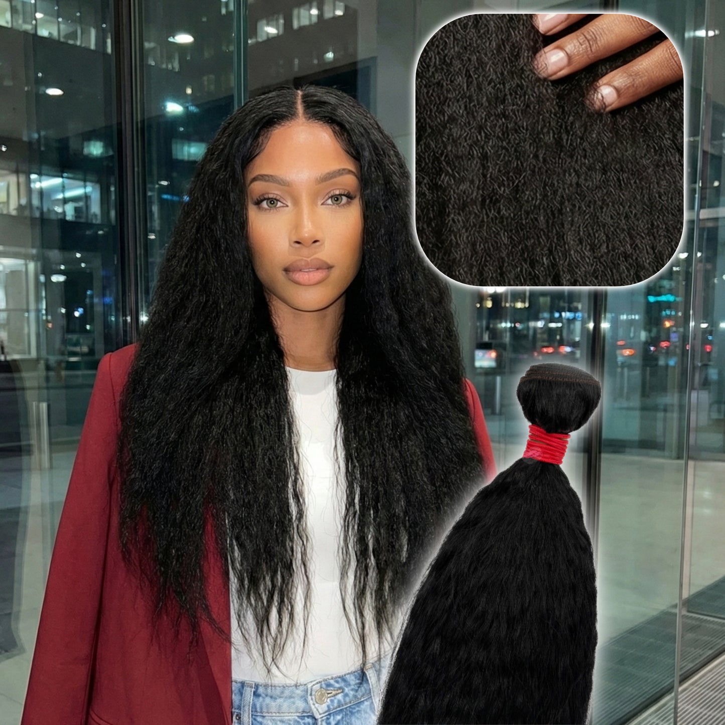 KIWI® Season Red Kinky Straight Bundles