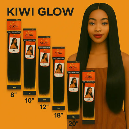 KIWI GLOW – 100% Human Pack Hair Yaki Straight (8’’–20’’) KIWI