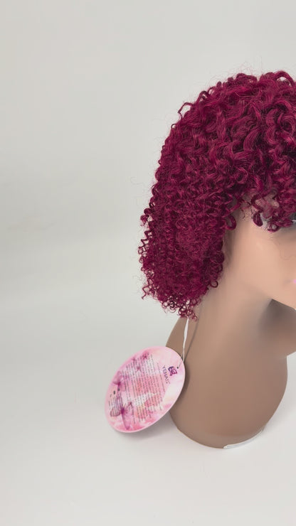 Easy-Go Short Jerry Curly Wig – 425 Burgundy Brown