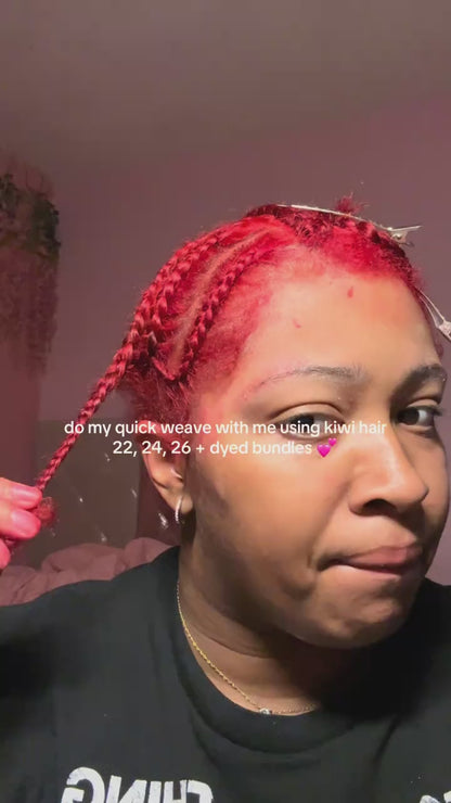 KIWI® Red Straight Human Hair Bundles | Season Blue