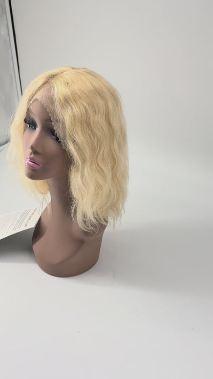 Blonde Loose Wave Bob Human Hair Lace Front Wig