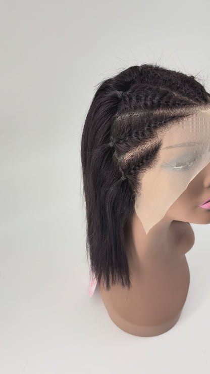 13×4 Pre-Braided Straight Lace Front Wig