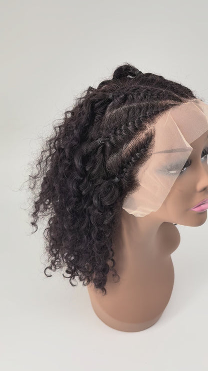 13 x 4 Pre-Braided Jerry Deep Curl Lace Front Wig