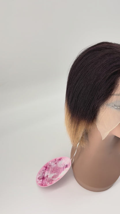 Ombre Lace Front Bob Wig – T1B/27 Natural Black & Honey Blonde – 10”