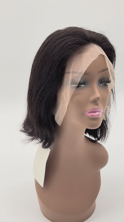 KIWI® 13×4 Lace Frontal Bob Wig – Natural Straight (10”–14”) | 100% Human Hair