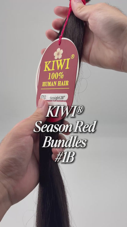 Extensiones de cabello liso rojo de temporada KIWI para tejer – Extensiones cosidas de cabello 100 % humano | KIWI®