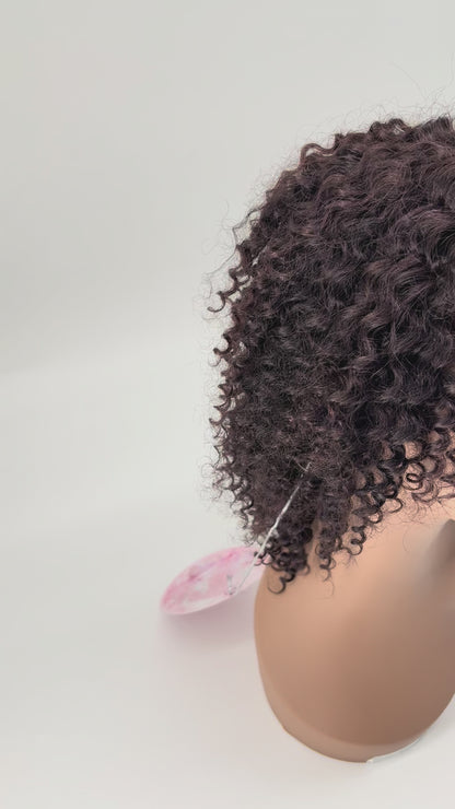 Easy Go™ Bang Wig | M-Part Lace Curly Wig – 12" Human Hair