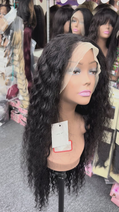 32” Natural Black 13x4 Lace Front Wig - 100% Human Hair