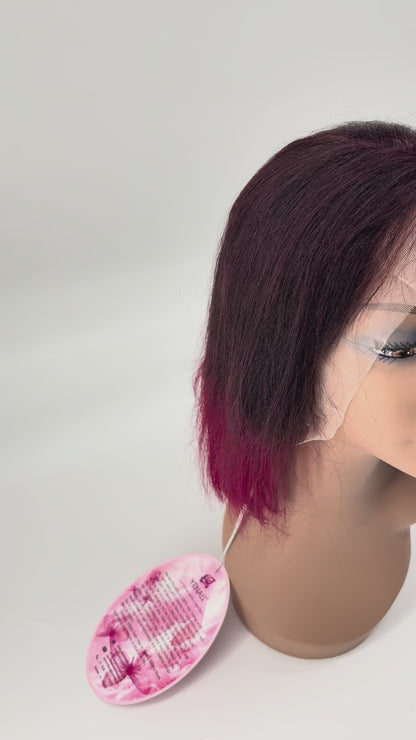 Ombre Lace Front Bob Wig – T1B/Burgundy – 10”