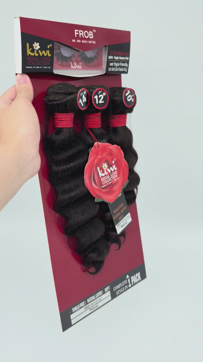 Kiwi® Regal Luxe 3 Bundle Set — Virgin Human Hair (Wave & Straight)