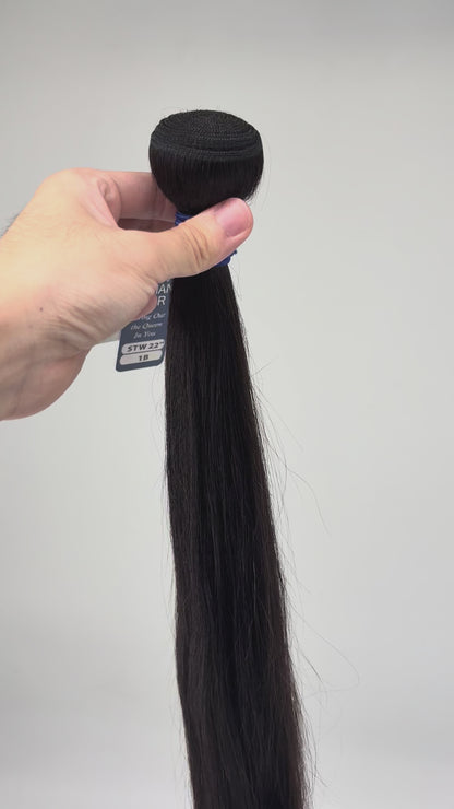 KIWI® Natural Black (#1B) Straight Human Hair Bundles for Sew-In | Season Blue