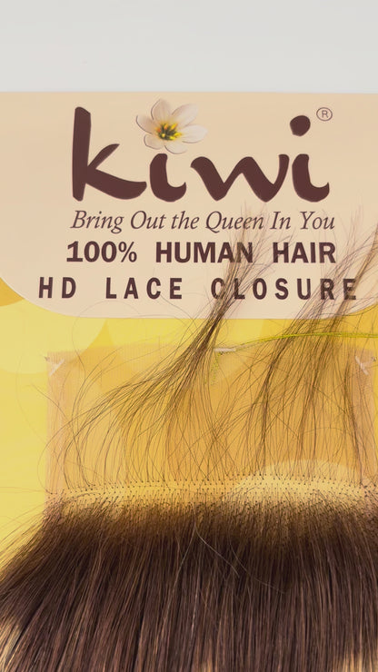 KIWI® HD Lace Closure – Highlight Brown Blonde Straight & Body Wave 100% Human Hair | 4×5 Size