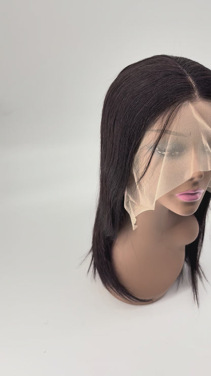 Pearly – 18" Straight Human Hair Wig – 1B