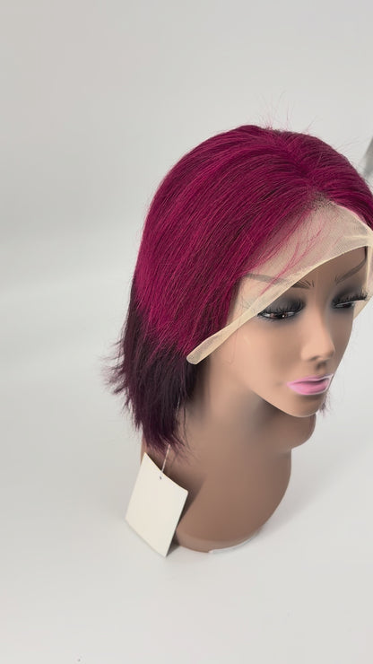 Ombre Lace Front Bob Wig – Red – 10”