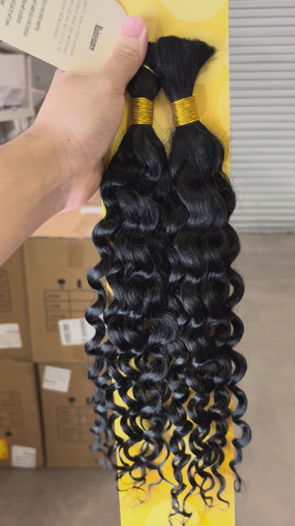 KIWI Water Wave Bulk Human Hair for Braiding – Natural Bohemian Curls