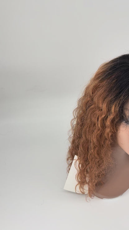 New York Style Curly Lace Front Wig – OT30 Auburn Ombré