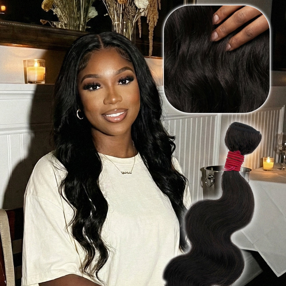 KIWI® Season Red Body Wave Human Hair Bundles – Sew In Hair Extensions for Natural Bouncy Look
