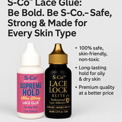 S-Co™ Lace Lock Elite – Professional Lace Adhesive (Black & Gold) KIWI HAIR BEAUTY