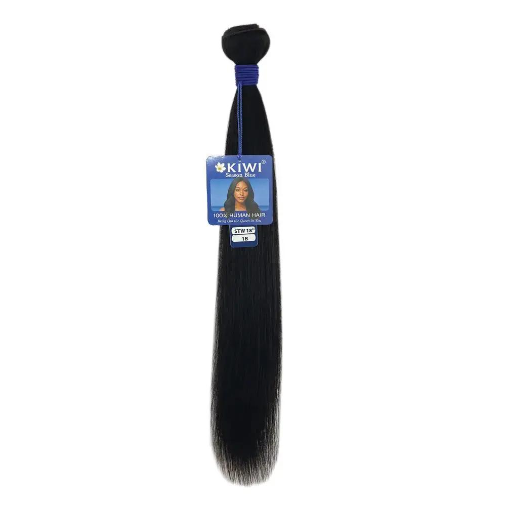 KIWI SEASON BLUE 100 Human Hair Straight Weft for Sew-In