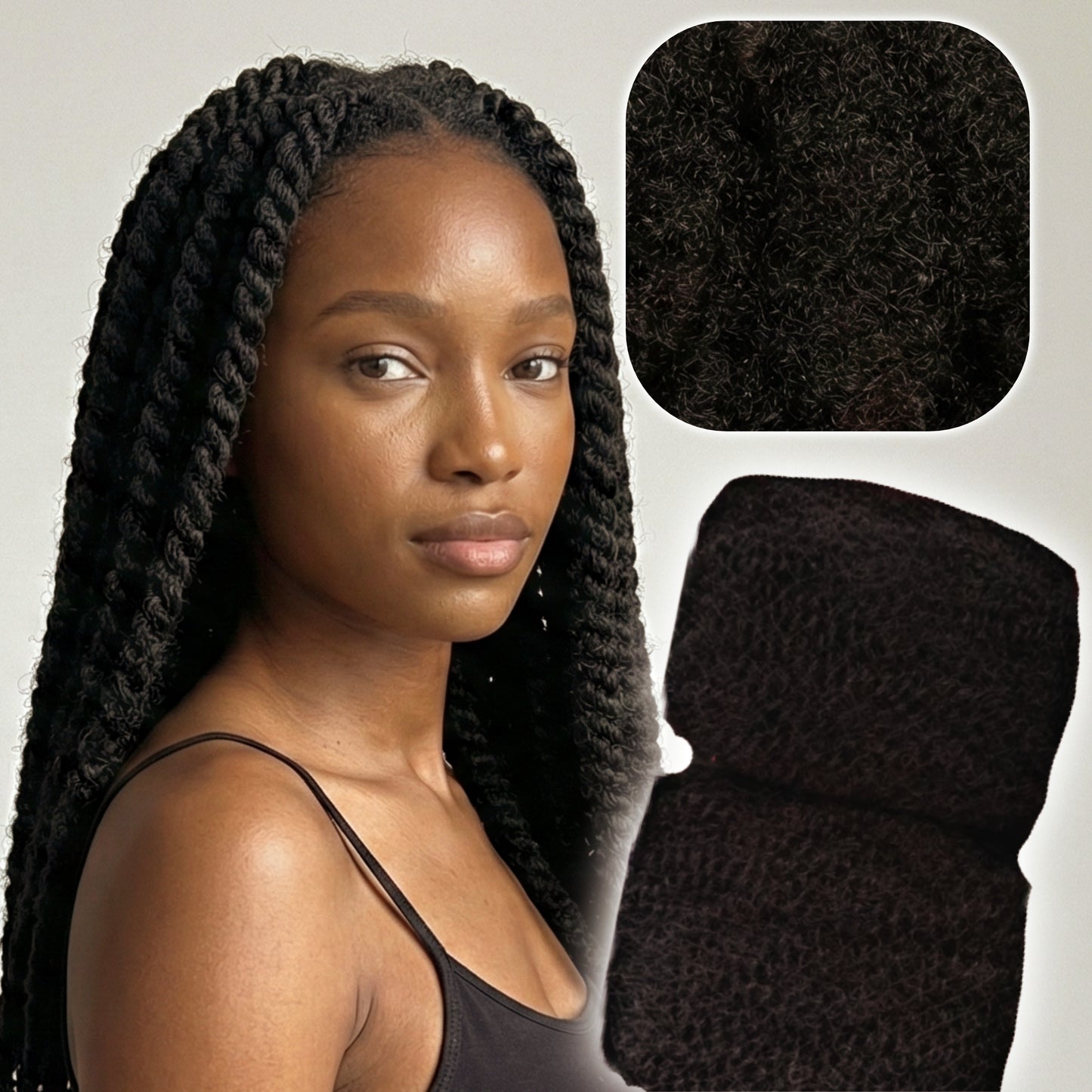 KIWI® 100% Human Hair Twist Bulk – Natural Afro Textured Bulk Hair for Braiding