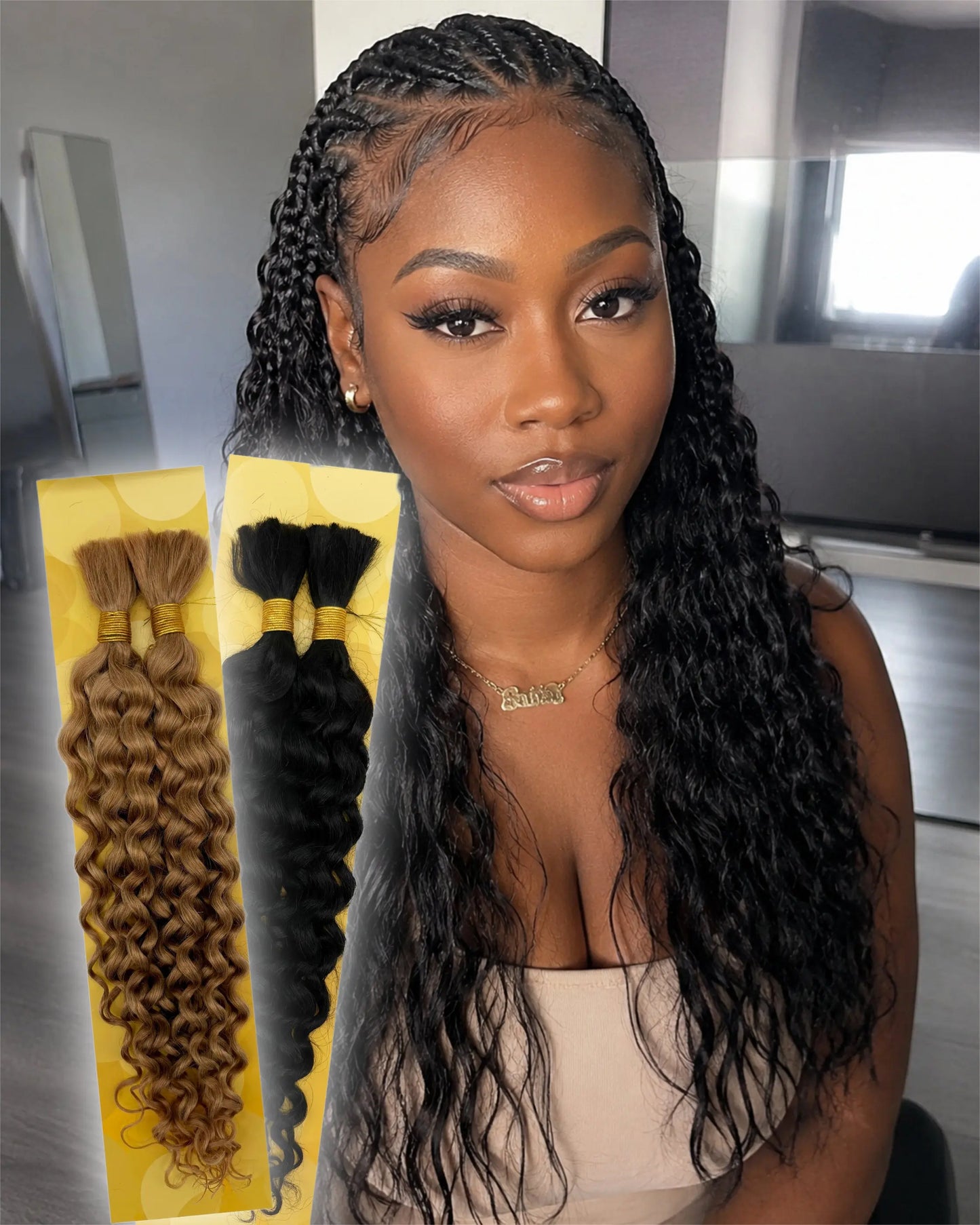 KIWI Water Wave Bulk Human Hair for Braiding – Natural Bohemian Curls KIWI HAIR BEAUTY